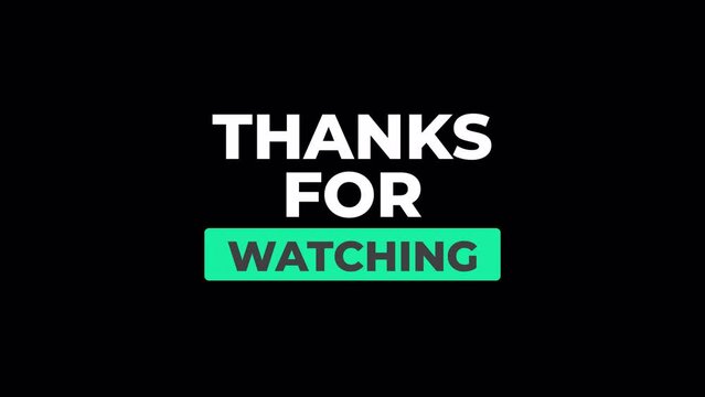 Animated thank for watching for end screen video