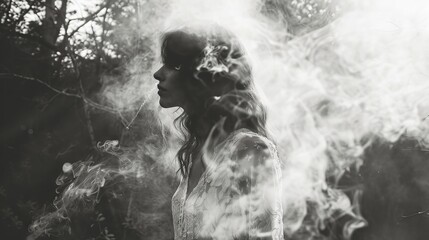person in the smoke