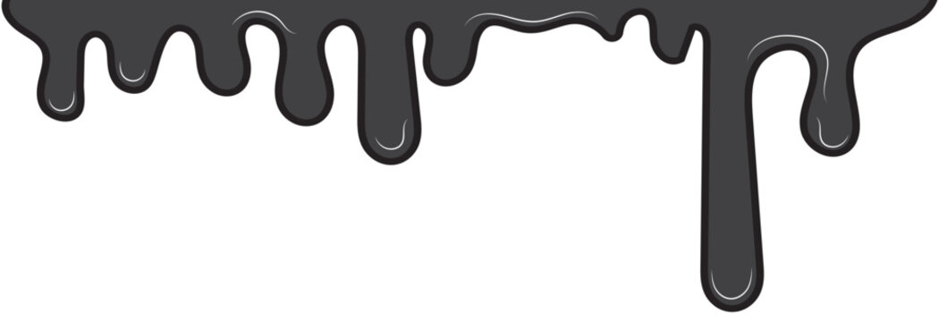 Dripping liquid or paint seamless pattern. Melting chocolate, flowing cream, glaze, yogurt or honey horizontal border. vector illustration .EPS 10