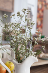 Spring white flowers in a vase