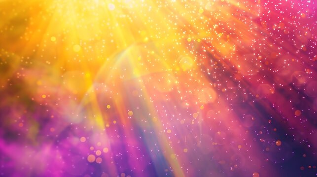 Spiritual divine light, higher self, calming and peaceful atmosphere with neon yellow and pink, purple colours. Blur and sunshine