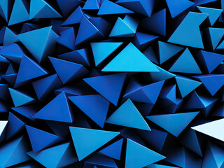 Blue triangles background.