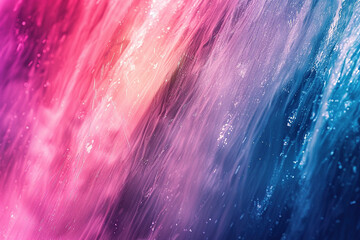 close up horizontal image of a colourful shiny blue and pink striped background - obrazy, fototapety, plakaty