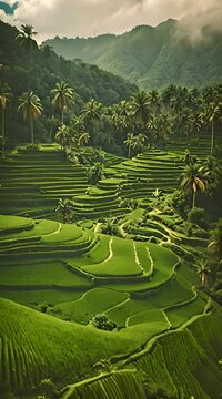 view of rice fields in Bali