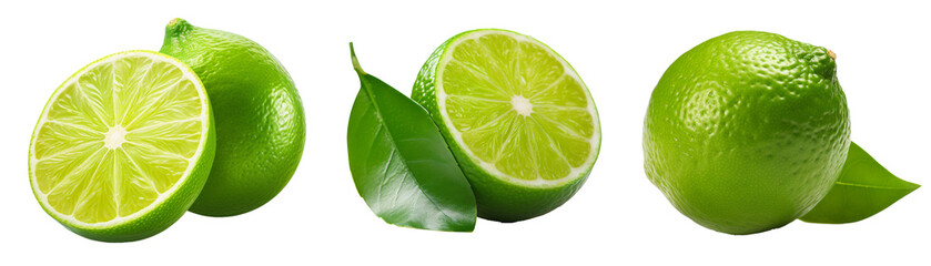 Lime closeup isolated on white background.