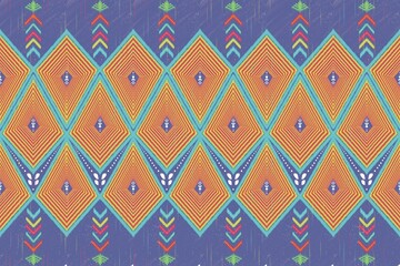 geometric ethnic oriental ikat seamless pattern traditional desing for background,carpet,fabric,embroidery style.