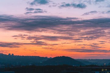 Colorful morning horizon sky before the sunrise