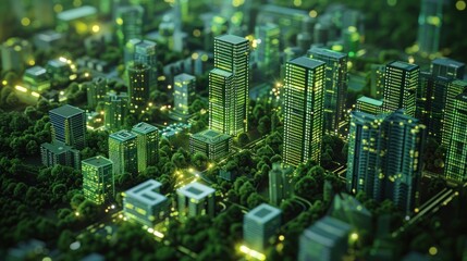 Quantum computers optimizing sustainable city layouts, green tech forefront
