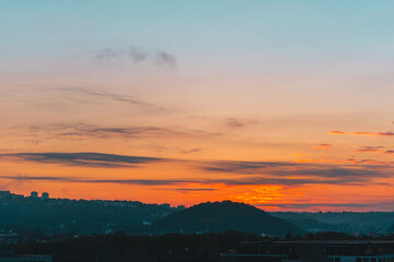 Colorful morning horizon landscape