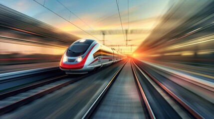 High-speed rail project, motion blur effect