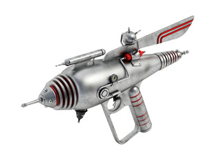Retro ray gun isolated on transparent background. 3D illustration © Destina