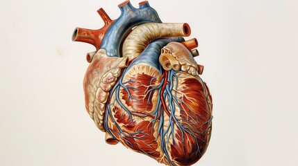 Naklejka premium Anatomical Illustrations: Detailed, accurate representations of the human heart for educational, medical, and scientific use. 