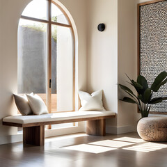 modern living room with sofa. Generative AI.
