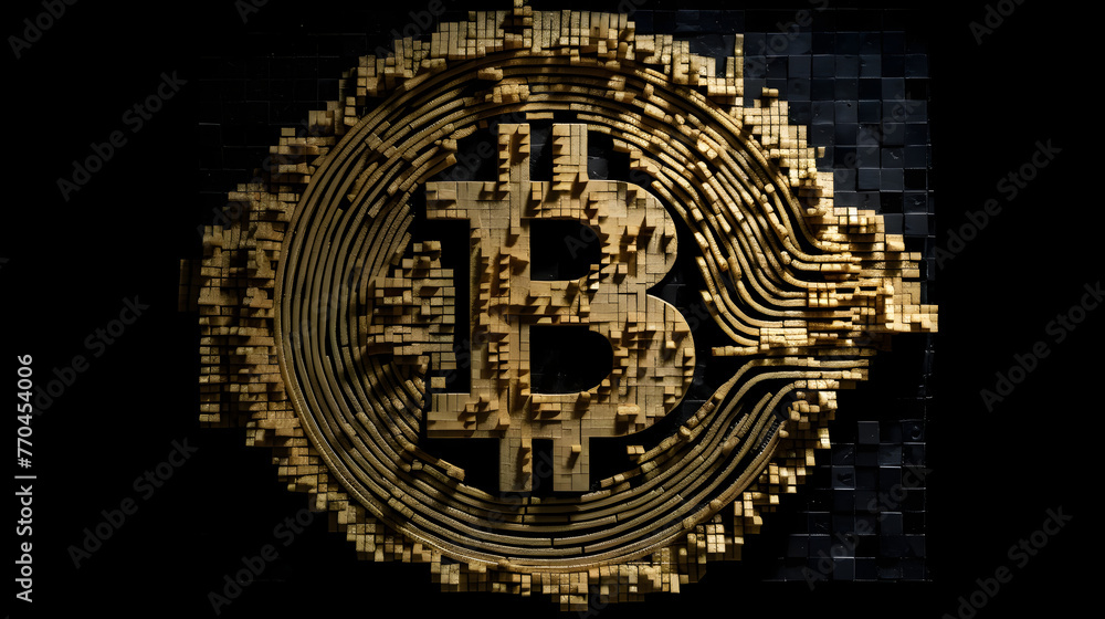 Poster a 3d image of a bitcoin
