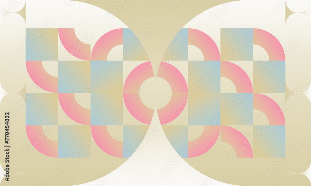 Poster abstract background with geometric gradient shapes, textured and colorful
