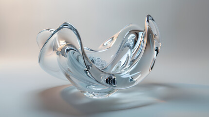3d glass of abstract shape in the form of a wave. illustration of 3d rendering