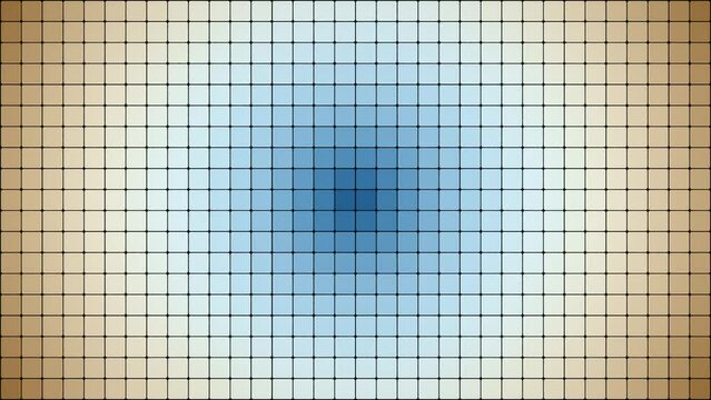 Wand aus leuchtenden quadratischen Elementen mit endlosem Farbwechsel