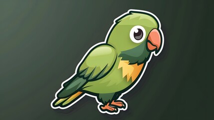 Avian Aura: Simplistic Parrot Sticker Designs for Modern Green Aesthetics