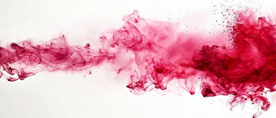   A cluster of red smoke rising over a white background with a central red mark in the image - obrazy, fototapety, plakaty