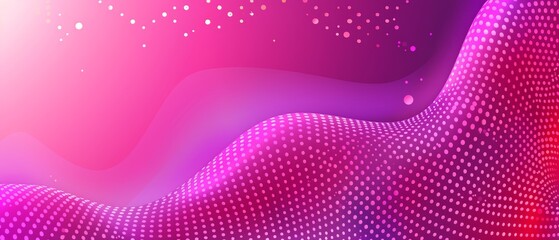  A composite image with an abstract background in shades of purple and pink, featuring a wavy pattern on the left and clusters of dots on the right - Powered by Adobe