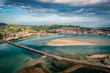 Aerial View San Vicente de la Barquera, Cantabrian Coast, Spain