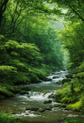 Obraz premium river in the forest