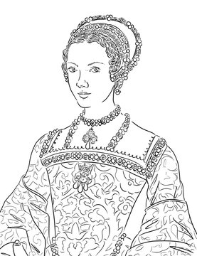 Portrait of Catherine Parr (1512-1548), queen of England and wife ofthe king Henry VIII