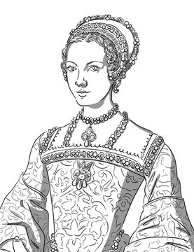 Portrait of Catherine Parr (1512-1548), queen of England and wife ofthe king Henry VIII