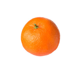 One fresh ripe tangerine isolated on white