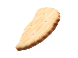 Piece of tasty cracker isolated on white