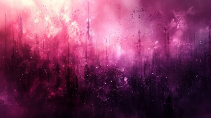   A stunning image featuring a vibrant pink and purple background adorned with countless twinkling stars in the foreground, while also showcasing an array of playful bubbles in the - obrazy, fototapety, plakaty