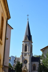 Fototapeta premium thin church tower in France