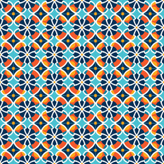 Obraz premium Moroccan background, seamless Moroccan wallpaper, Moroccan pattern, Moroccan culture, Moroccan repeating patterns for greeting cards, fabrics, gift papers, and product designs