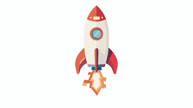 Rocket spaceship science vehicle icon. Isolated and fl