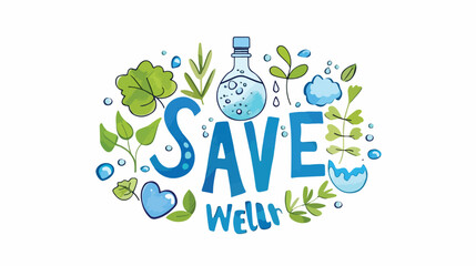 Save water sign vector illustration flat vector isolated