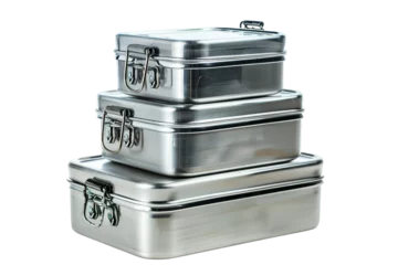 Türaufkleber Stainless Steel Lunch Box Set On Transparent Background. © Usmanify