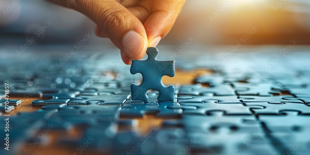 Poster completing a puzzle sharpening skills unlocking potential and forging new connections through proble