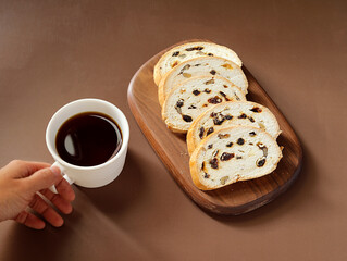 Breakfast bread and coffee