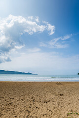 Pacitan beach landscape in Java, Indonesia. A popular beach resort for surfing in Indonesia