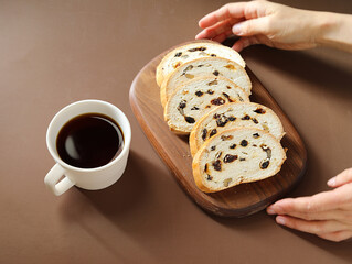 Breakfast bread and coffee