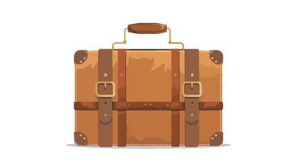 Suitcase travel isolated icon flat vector
