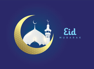 Eid Mubarak Islamic background template vector Illustration.