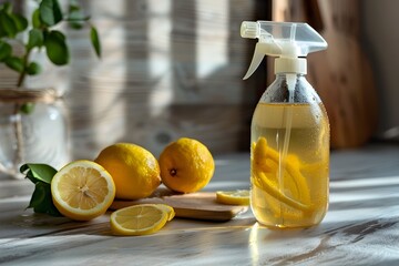 Homemade Lemon Infused Eco Friendly Cleaning Spray for Sustainable Chemical Free Household Care