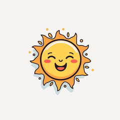 Sun hand-drawn comic illustration. Sun. Vector doodle style cartoon illustration