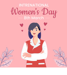 International Women's Day social media template design. 8 march activism for women rights.