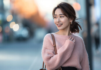 女性　秋　冬　美しい　かわいい　デート