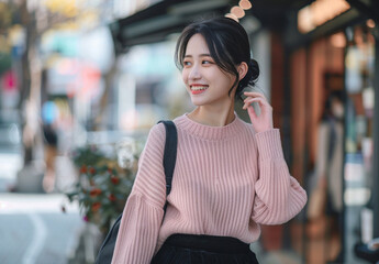 女性　秋　冬　美しい　かわいい　デート