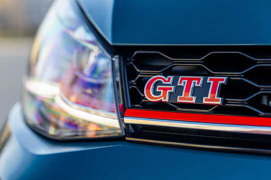 Krivoy Rog, Ukraine &ndash; March 24, 2024: Photo of green car Volkswagen Golf GTI on the street.