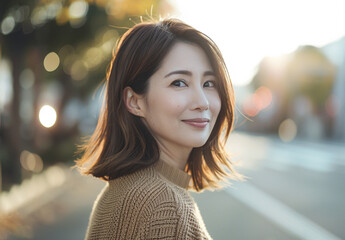 女性　秋　冬　美しい　かわいい　デート