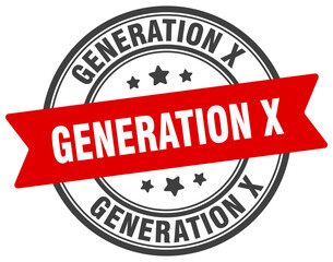 generation x stamp. generation x label on transparent background. round sign